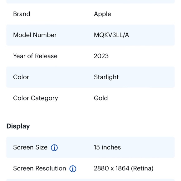 2023 MacBook Air 15” 8gb, 512gb, starlight, New, with box, charger, Apple care - Picture 3 of 4